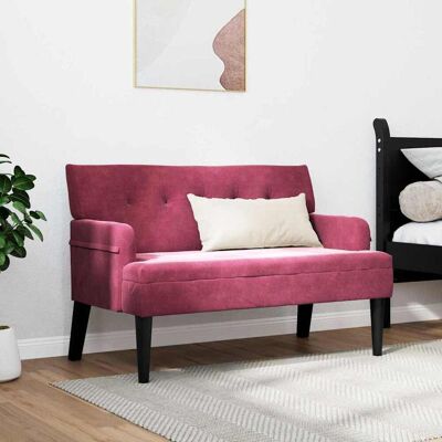 vidaXL Chesterfield Bank Wijnrood 112 x 65,5 x 75 cm Fluweel vidaXL Chesterfield Bank Wijnrood 112 x 65,5 x 75 cm Fluweel