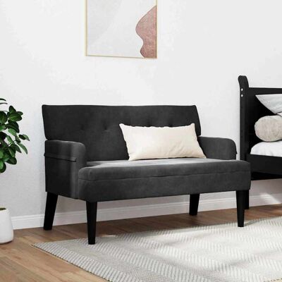 vidaXL Chesterfield Bank Zwart 112 x 65,5 x 75 cm Fluweel vidaXL Chesterfield Bank Zwart 112 x 65,5 x 75 cm Fluweel