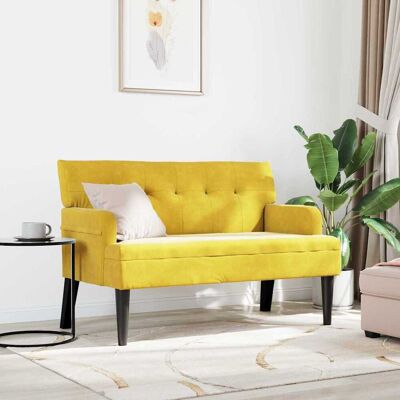 vidaXL Chesterfield Bank Geel 112 x 65,5 x 75 cm Fluweel vidaXL Chesterfield Bank Geel 112 x 65,5 x 75 cm Fluweel