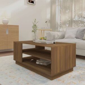 vidaXL Bruine Eikenhouten Salontafel - Modern Ontwerp & Opbergruimte vidaXL Bruine Eikenhouten Salontafel - Modern Ontwerp & Opbergruimte