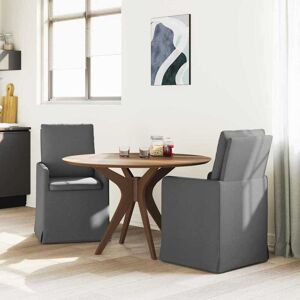 vidaXL Set van 2 Donkere Grijze Stoffen Eetkamerstoelen - Eetkamerstoelen vidaXL Set van 2 Donkere Grijze Stoffen Eetkamerstoelen - Eetkamerstoelen