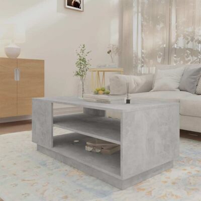 vidaXL Beton Grijze Salontafel - 102x55x43cm Houtachtig materiaal vidaXL Beton Grijze Salontafel - 102x55x43cm Houtachtig materiaal