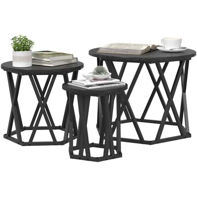 vidaXL Zwarte Eikenhouten Salontafel - Salontafel vidaXL Zwarte Eikenhouten Salontafel - Salontafel