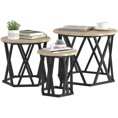 Vidaxl Sonoma Eik Modern Bijzettafels Set Vidaxl Sonoma Eik Modern Bijzettafels Set