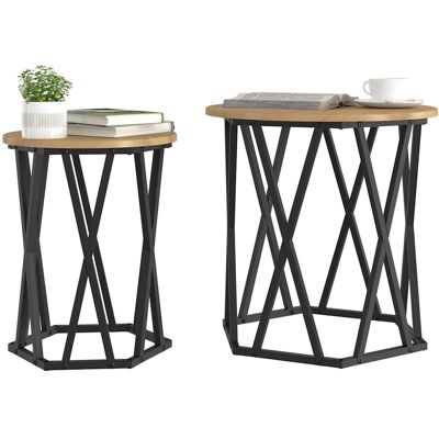 vidaXL Artisan Eiche MDF, Metall Mittel Bijzettafel Rond Industrie Bruin - Salontafel vidaXL Artisan Eiche MDF, Metall Mittel Bijzettafel Rond Industrie Bruin - Salontafel
