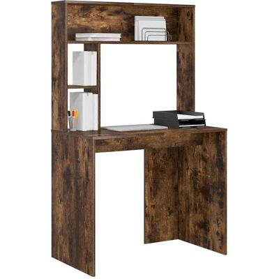 vidaXL Bureau met plank Gerookt eiken 91 x 50 x 149 cm Bewerkt hout vidaXL Bureau met plank Gerookt eiken 91 x 50 x 149 cm Bewerkt hout