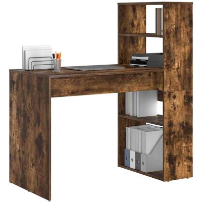 vidaXL Bureau met plank Gerookt eiken 113 x 54 x 120 cm Bewerkt hout vidaXL Bureau met plank Gerookt eiken 113 x 54 x 120 cm Bewerkt hout