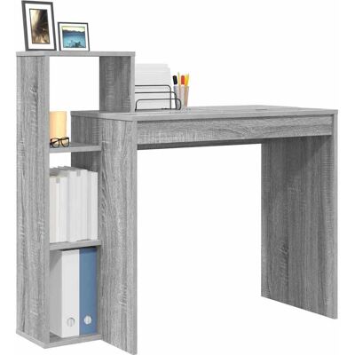 vidaXL Bureau met plank Grijs Sonoma 100 x 40 x 90 cm Bewerkt hout vidaXL Bureau met plank Grijs Sonoma 100 x 40 x 90 cm Bewerkt hout