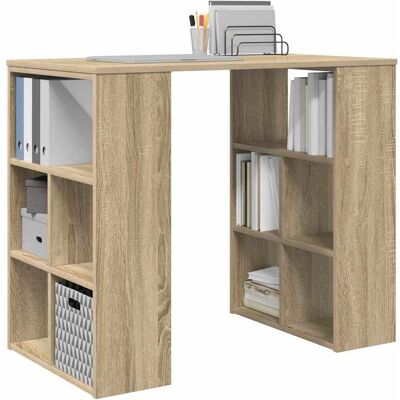 vidaXL Bureau met plank Sonoma Eiken 90 x 50 x 75 cm Bewerkt hout vidaXL Bureau met plank Sonoma Eiken 90 x 50 x 75 cm Bewerkt hout