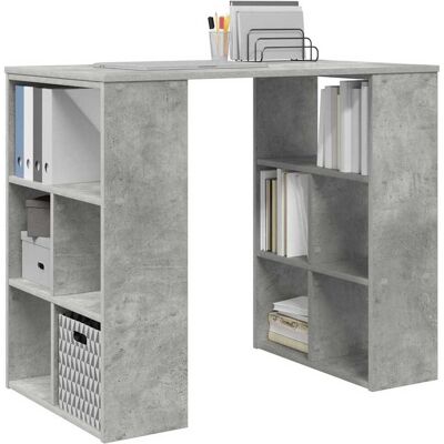 vidaXL Bureau met plank Beton Grijs 90 x 50 x 75 cm Bewerkt hout vidaXL Bureau met plank Beton Grijs 90 x 50 x 75 cm Bewerkt hout