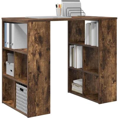 vidaXL Bureau met plank Gerookt eiken 90 x 50 x 75 cm Bewerkt hout vidaXL Bureau met plank Gerookt eiken 90 x 50 x 75 cm Bewerkt hout