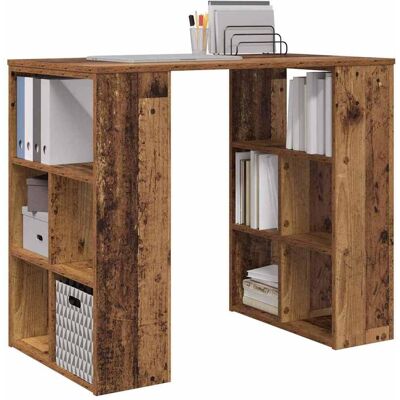 vidaXL Bureau met plank Oud Hout 90 x 50 x 75 cm Bewerkt hout vidaXL Bureau met plank Oud Hout 90 x 50 x 75 cm Bewerkt hout