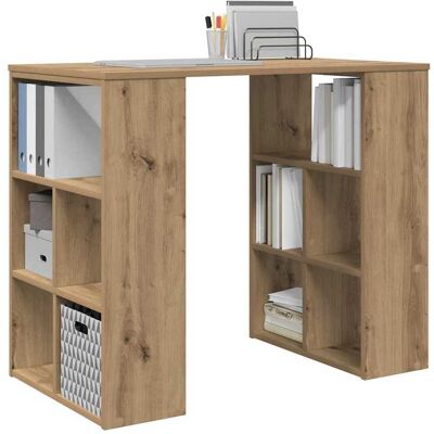 vidaXL Bureau met plank Artisan Eiken 90 x 50 x 75 cm Bewerkt hout vidaXL Bureau met plank Artisan Eiken 90 x 50 x 75 cm Bewerkt hout