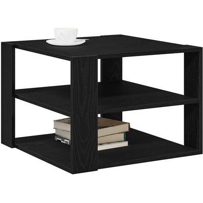 vidaXL Salontafel Zwart Eiken - Modern, Duurzaam, 59,5x59,5x40 cm - Salontafel vidaXL Salontafel Zwart Eiken - Modern, Duurzaam, 59,5x59,5x40 cm - Salontafel