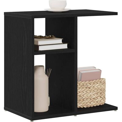 vidaXL Bijzettafel Zwart Eikenhout 50 x 30 x 50 cm Opbergruimte - Bijzettafel vidaXL Bijzettafel Zwart Eikenhout 50 x 30 x 50 cm Opbergruimte - Bijzettafel