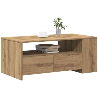 vidaXL Salontafel - Handgemaakt eiken ontwerp - Moderne en traditionele mix - 102 x 55 x 43.5 cm vidaXL Salontafel - Handgemaakt eiken ontwerp - Moderne en traditionele mix - 102 x 55 x 43.5 cm