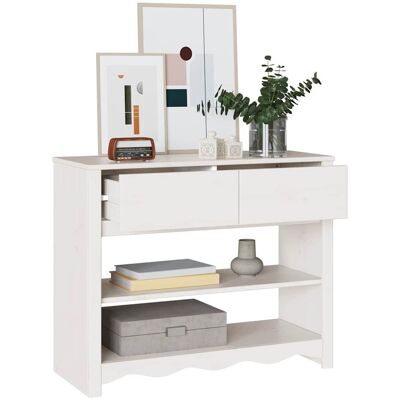 vidaXL Austernweiß Holz Mittel Stauraum Konsolentisch - Console Tafel vidaXL Austernweiß Holz Mittel Stauraum Konsolentisch - Console Tafel