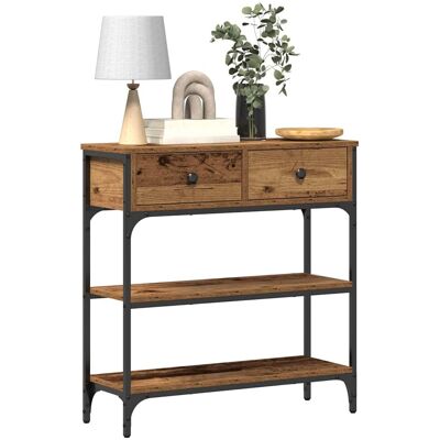 Vidaxl Oude Hout Afwerking 72,5x25x75 cm Bijzettafel - Bijzettafel Vidaxl Oude Hout Afwerking 72,5x25x75 cm Bijzettafel - Bijzettafel
