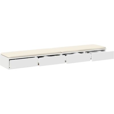 Witte Bedside Table 200x36,5x16,5 cm Hout Vidaxl Witte Bedside Table 200x36,5x16,5 cm Hout Vidaxl
