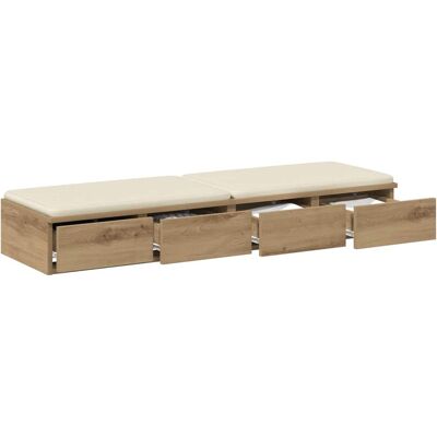 vidaXL Nachtkastje 120x36.5x16.5 cm - Modern rustiek slaapkamermeubel vidaXL Nachtkastje 120x36.5x16.5 cm - Modern rustiek slaapkamermeubel