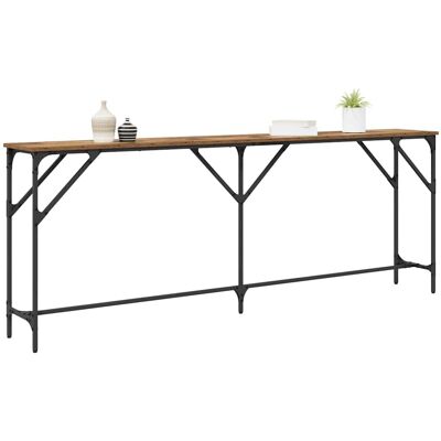 vidaXL Wandtafel Oud Hout 200 x 29 x 75 cm Gelaagd hout en metaal vidaXL Wandtafel Oud Hout 200 x 29 x 75 cm Gelaagd hout en metaal