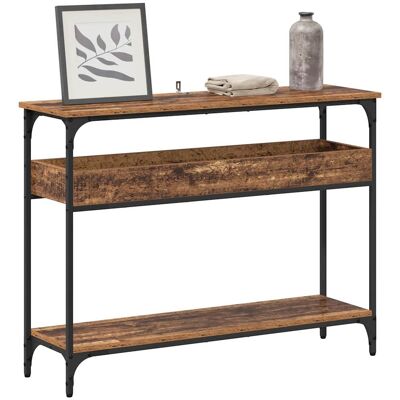 vidaXL Wandtafel met plank Oud hout 100 x 29 x 75 cm Bewerkt hout vidaXL Wandtafel met plank Oud hout 100 x 29 x 75 cm Bewerkt hout
