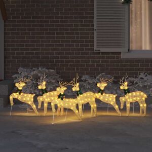 vidaXL LED Rendieren 6 pcs Goud Stof vidaXL LED Rendieren 6 pcs Goud Stof