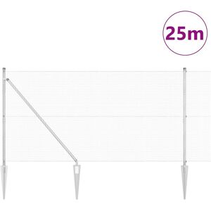vidaXL Gegalvaniseerd Stalen Tuinafsluiting Set met 13 Palen 1.4x25 m vidaXL Gegalvaniseerd Stalen Tuinafsluiting Set met 13 Palen 1.4x25 m