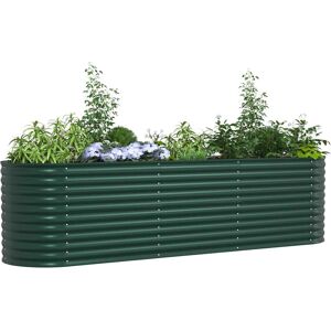 vidaXL Tuin verhoogbed Groen Staal 320x80x81cm vidaXL Tuin verhoogbed Groen Staal 320x80x81cm