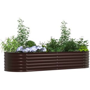 vidaXL Tuin verhoogd Bed Bruin Gegalvaniseerd Staal 240x80x44cm - Verhoogd Tuinbed vidaXL Tuin verhoogd Bed Bruin Gegalvaniseerd Staal 240x80x44cm - Verhoogd Tuinbed