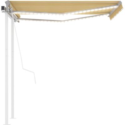 vidaXL Automatische Windsensor Markies - Geel/Wit - Buiten vidaXL Automatische Windsensor Markies - Geel/Wit - Buiten