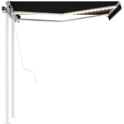 vidaXL Uitvalbare markies - 3.5x2.5m Antraciet - Automatische windsensor vidaXL Uitvalbare markies - 3.5x2.5m Antraciet - Automatische windsensor