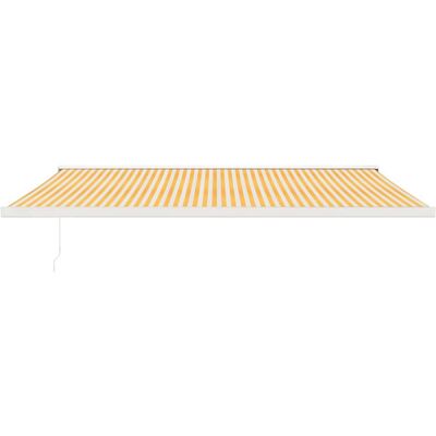 vidaXL Uitvalbare Luifel Geel Wit 5x3m Stoff Aluminium - Luifel vidaXL Uitvalbare Luifel Geel Wit 5x3m Stoff Aluminium - Luifel