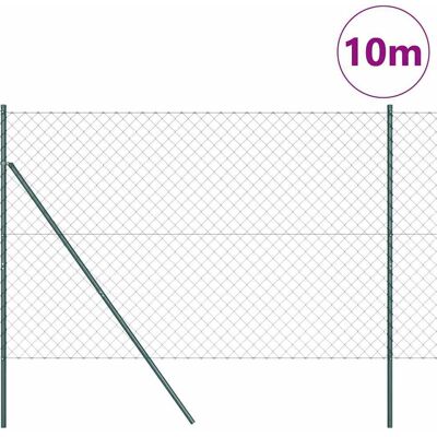 vidaXL Kettinglink Hek Grondbevestiging 10 x 1,6 m PVC-Coated Staal vidaXL Kettinglink Hek Grondbevestiging 10 x 1,6 m PVC-Coated Staal
