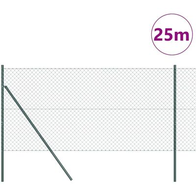 vidaXL Kettinglink Hek Grondbevestiging 25 x 1 m PVC-Coated Staal Mesh vidaXL Kettinglink Hek Grondbevestiging 25 x 1 m PVC-Coated Staal Mesh