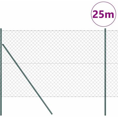vidaXL Kettinglink Hek Grondbevestiging 1,5 x 25 m PVC-Coated Staal vidaXL Kettinglink Hek Grondbevestiging 1,5 x 25 m PVC-Coated Staal
