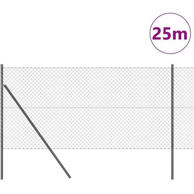 vidaXL Kettinglink Hek Grondbevestiging 25 x 1 m PVC-Coated Staal Mesh vidaXL Kettinglink Hek Grondbevestiging 25 x 1 m PVC-Coated Staal Mesh