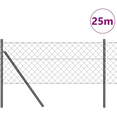 vidaXL Kettinglink Hek Grondbevestiging 25 x 0,6 m PVC-Coated Staal vidaXL Kettinglink Hek Grondbevestiging 25 x 0,6 m PVC-Coated Staal