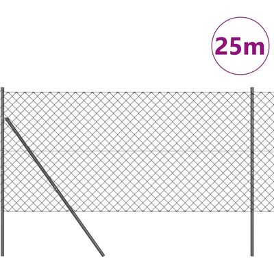 vidaXL Kettinglink Hek Grondbevestiging 25 x 1,4 m PVC-Coated Staal vidaXL Kettinglink Hek Grondbevestiging 25 x 1,4 m PVC-Coated Staal