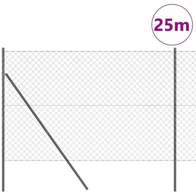 vidaXL Kettinglink Hek Grondbevestiging 25 x 1,6 m PVC-Coated Staal vidaXL Kettinglink Hek Grondbevestiging 25 x 1,6 m PVC-Coated Staal