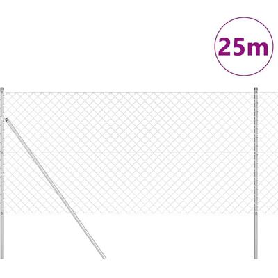 vidaXL Kettinglink Hek Grondbevestiging 25 x 1 m Gegalvaniseerd staal vidaXL Kettinglink Hek Grondbevestiging 25 x 1 m Gegalvaniseerd staal
