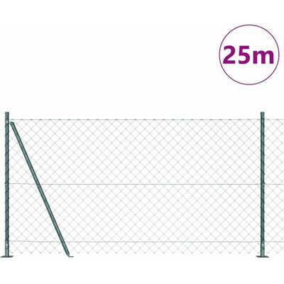 vidaXL Buiten Chainlink Hek met Beton Basis 25 x 1,2 m Groen Mesh vidaXL Buiten Chainlink Hek met Beton Basis 25 x 1,2 m Groen Mesh