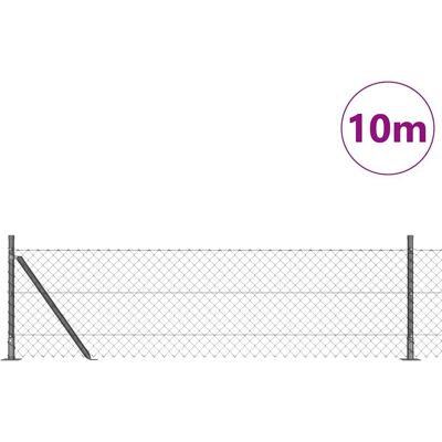 vidaXL Kettinglink hek met beton basis 10 x 0,4 m PVC-Coated Staal vidaXL Kettinglink hek met beton basis 10 x 0,4 m PVC-Coated Staal