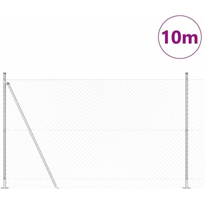 vidaXL Buiten Chainlink Hek met Beton Basis 10 x 1,4 m Zilverkleurig vidaXL Buiten Chainlink Hek met Beton Basis 10 x 1,4 m Zilverkleurig
