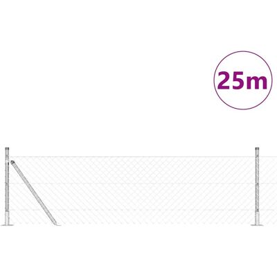 vidaXL Kettinghek met Betonnen Basis 25 x 0,4 m Gegalvaniseerd staal vidaXL Kettinghek met Betonnen Basis 25 x 0,4 m Gegalvaniseerd staal