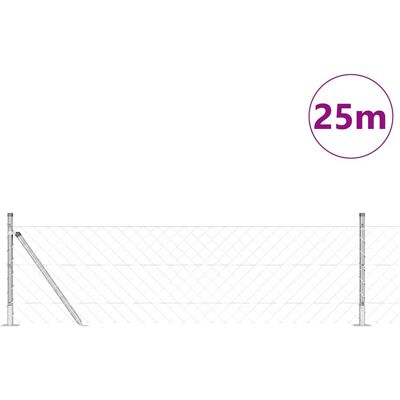 vidaXL Buiten Chainlink Hek met Beton Basis 25 x 0,4 m Zilverkleurig vidaXL Buiten Chainlink Hek met Beton Basis 25 x 0,4 m Zilverkleurig