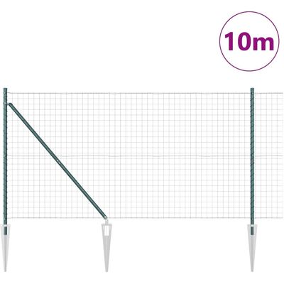 vidaXL Europese Heining met Punten 10 x 1,4 m PVC-Coated Staal Groen vidaXL Europese Heining met Punten 10 x 1,4 m PVC-Coated Staal Groen