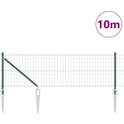 vidaXL Europese Heining met Punten 10 x 0,4 m PVC-Coated Staal Groen vidaXL Europese Heining met Punten 10 x 0,4 m PVC-Coated Staal Groen