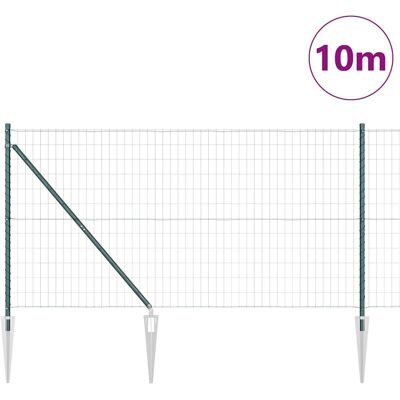 vidaXL Europese Heining met Punten 10 x 1,4 m PVC-Coated Staal Groen vidaXL Europese Heining met Punten 10 x 1,4 m PVC-Coated Staal Groen