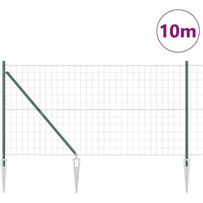 vidaXL Europese Heining met Punten 10 x 1,4 m PVC-Coated Staal Groen vidaXL Europese Heining met Punten 10 x 1,4 m PVC-Coated Staal Groen